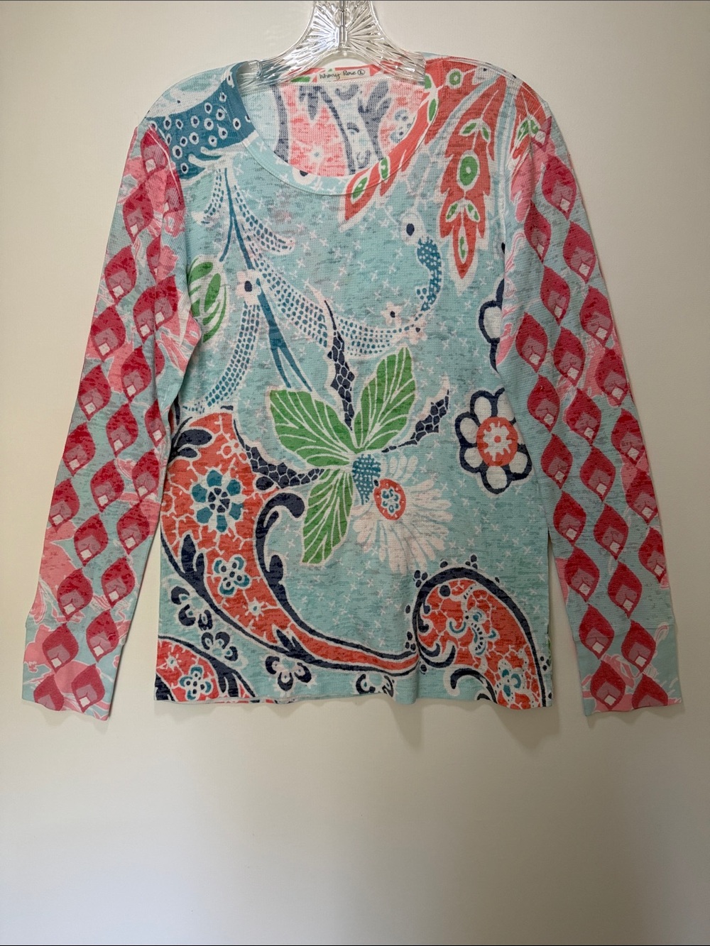 Whimsy Rise Women’s Multicolor Floral & Paisley Long-Sleeve Top - L